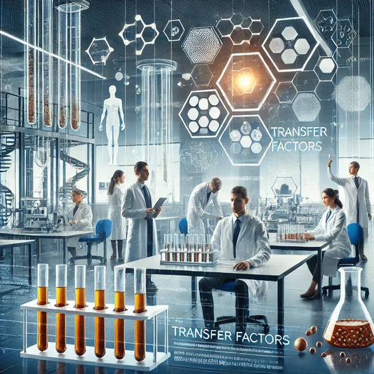 Científicos en un laboratorio investigando la fórmula de los Factores de Transferencia.